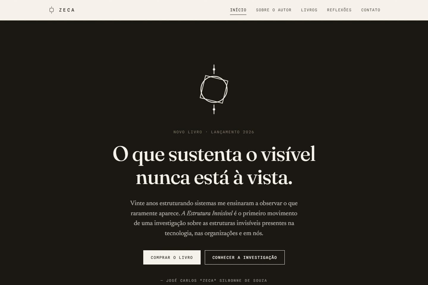 Print do site zecasilbonne.com.br no ar